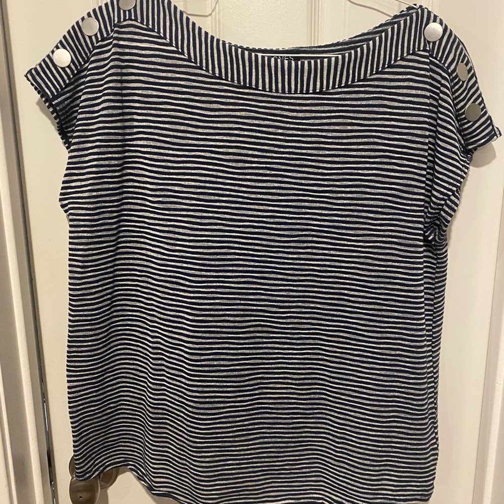 Navy and White stripe knit top